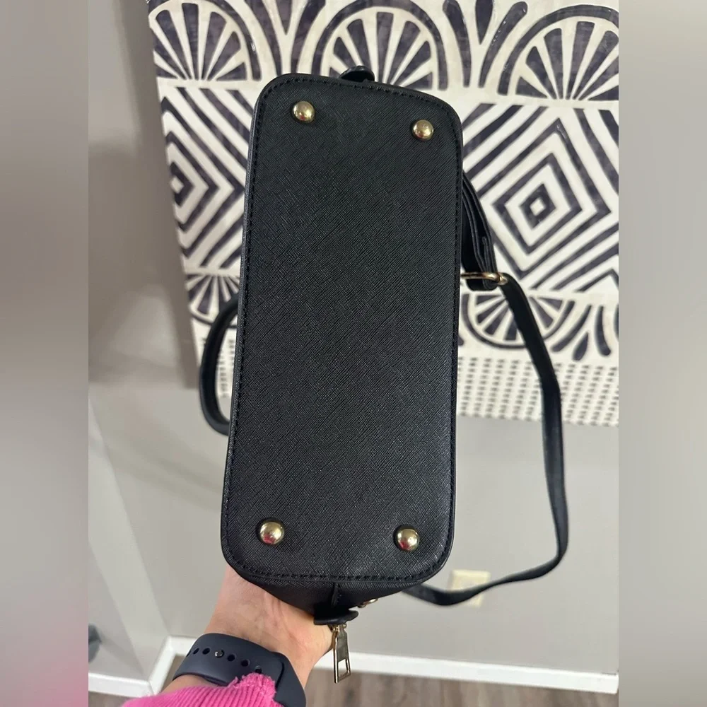 Black Handbag with Gold Accents - Picture 9 of 10